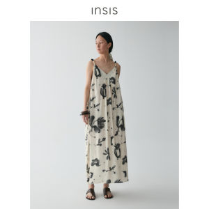 INSIS FEMME | Print Linen-cotton Summer Windflower Wrapped Straps Dress