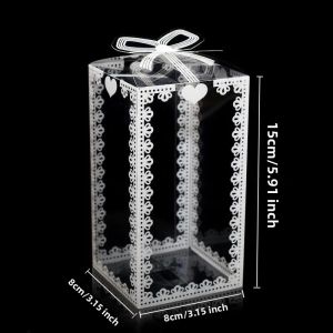 10/20 Chiếc Nhựa PVC Trong Suốt Hộp Quà Tặng Nhựa Trong Bao Bì Cho Đám Cưới Cho Bé Dự Tiệc Sô Cô La Kẹo Bánh