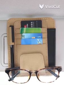 Multifunction PU Leather Universal Car Sun Visor Organizer Card Storage Sunglass Holder Sunglasses Clip Pemegang Cermin Mata Perodua Proton Toyota Honda Nissan Mazda Mitsubishi Mercedes Hyundai Subaru Kia BMW笔筒眼镜夹