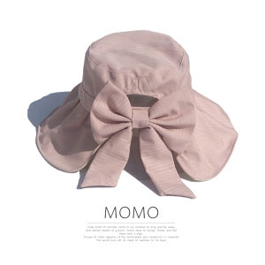 Womens Fishing Cap Spring Summer New Style Butterfly Knot Can Tie Tail Sunshade UV Protection Wide Brim Cotton Street Style Hat