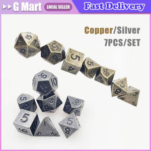 7pcs Metal Style Dice Set Polyhedral Dice Board Game Entertainment Dice Set Game Gathering Dice Interests and Hobbies Dice