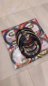 Sarung setir mobil bahan kulit merek MBtech warna hitam polos Pelindung setir mobil UNIVERSAL murah Cover steer premium warna hitam ukuran Diameter 38cm Fortuner Pajero Sport Wuling Almaz CRV Innova Avanza Kijang Jazz Yaris Picanto Mazda 2 Sedan Accord