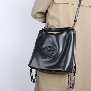 Fall Winter Niche Tote Bag Womens 2024 New Large Capacity Commuter Double Shoulder Two-Way Bag Soft PU Leather Zipper Closure