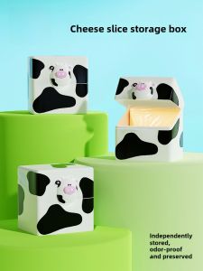 Canada Joie Cow Anchor Cheese Slice Storage Box Butter Sub-Package Tea Bag Storage Box For Home Refrigerator Preservation