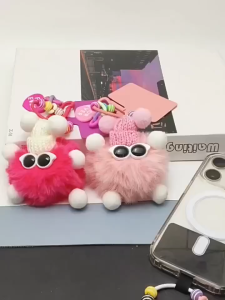 Boneka Gantungan Handphone Kunci Hiasan Tas Bulu Lucu Balls Pet Little Monster Aksesoris Handphone AH142