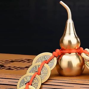 五帝钱 Copper Coins Feng Shui Pendant Home Decoration 风水挂件 专业化解门对门 已開光 铜钱 八卦 葫蘆 五帝錢 风水挂件 聚寶盆 招財 風水 開光招财 聚宝盆 元宝 新年 婚礼 山鬼花钱 保平安 化太岁 红绳 中国结挂件
