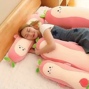 GỐI ÔM NGỦ CHO BÉ MẪU GIÁO HÌNH TRÁI ĐÀO DÀI VẢI MINISO CO GIÃN SIÊU MỀM