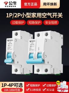 Bull Air Switch Circuit Breaker 100A Household Small 2P63A1P32A Main Power Switch Electric Protection Device Thermal Magnetic Type