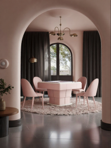 Lift Multi-use Pink Automatic Mahjong Table