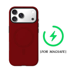 Potdemiel | Aurea Case Matte Bumper For Magsafe Case For iPhone 18 17 16 15 14 Plus 13 Pro Max Shockproof Hard PC Deep Wine Red Cover