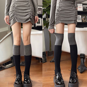 Knee High Socks Ladies Long Tube School Socks Black/Gray Color Girls JK Costumes