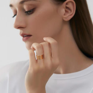 SKYRIM Womens Ring Hollow Flower of Life Design Open Ring Adjustable Ring Fashion Jewelry Gift