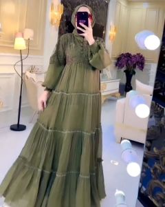 Gamis Kondangan Terbaru 2023 JELITA DRESS SHIMMER MIX BRUKAT KANCING DEPAN Dress Wanita Jumbo Viral