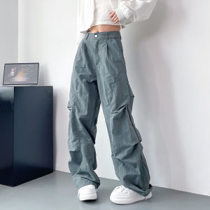 High Waist Wide Leg Pants Womens Loose Fitting Trousers Autumn New Style plus Size Casual Pants Folded Hem Floor-Length