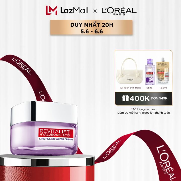 Bộ 2 kem dưỡng siêu cấp ẩm & giảm nếp nhăn L'Oreal Paris Revitalift Hyaluronic Acid 50ml