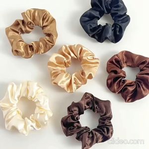 10pcs Pink Satin Hair Tie Elegant Scrunchy Ring Ladies Scrunchy Ring Valentines Day Gift Korean Satin Scrunchies