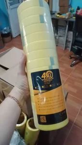 [01 cây] Băng dính giấy che sơn 4Au168 (Màu vàng) bản 24mm – Băng keo 4Au – Không để lại keo – Chịu nhiệt cho sơn ô tô và sơn PU