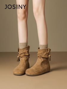 Josiny | Heel Lifting Short Boots Women Plush