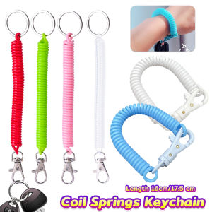 YoPo  Coil Springs Keychain Retractable Spring Coil Leash Cord Safety Ropes Lanyard Snap Hook