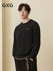 GXG | Color Block Contrast Stitching Slim Fit Crewneck Sweatshirt Fall
