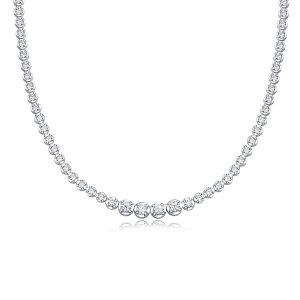 JIUZUAN 925 silver moissanite necklace 4mm casual fashion light luxury womens senior gift with certificate authentication