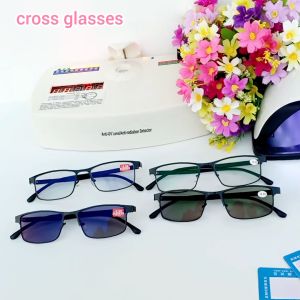 แว่นสายตาสั้นเลนส์ - 0.50 ถึง 6.0 ออกแดดเปลี่ยนสี ทรงเหลี่ยม รหัส BCGS57-MCGS57