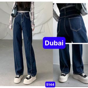 QUẦN BAGGY JEAN NỮ ỐNG SUÔNG RỘNG CHỈ NỔI KIỂU KHÓA TRƯỚC LƯNG CAO NÂNG MÔNG PHONG CÁCH SANG CHẢNH MỚI - DUBAI FASHION