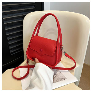 กระเป๋าสะพายไหล่แบบลำลองสำหรับผู้หญิง กระเป๋าสะพายข้าง PU สีสันสดใส ขนาดเล็ก กระเป๋าถือแฟชั่นฤดูใบไม้ร่วง