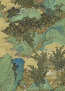 Bandai | Chinese Ancient Mountain Inn Oil Painting by Number Kit DIY for Adults Canvas Oriental Landscape Wall Art Home Decor Gift
