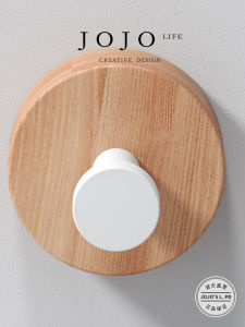 Walnut Wood Material Adhesive Wall Mounted Single Hook Clothes Hat No Drilling Required Easy to Install Bathroom Hardware