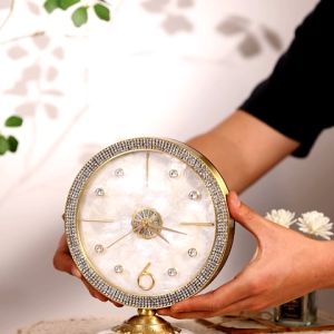 สร้างสรรค์บ้านนาฬิกาปลุกหอยนางรมสำหรับห้องนั่งเล่นวางนาฬิกาโต๊ะนั่งโต๊ะเก้าอี้โต๊ะทำงานตั้งเวลาชั่วโมงชั่วโมงตก แต่งของตก แต่ง