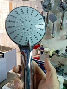 Universal Shower Head Electroplated Boosting Lotus Head Household Water Saving Spray Head for Hot Water Heater ABS Material