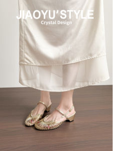 JIAOYU | French Lace-up Breathable Peep Toe High Heels Sandals