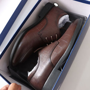 Genuine Top Layer Cowhide Mens Lace-Up round Toe Anti-Slip Business Casual Shoes Fashionable Breathable Leather Shoes