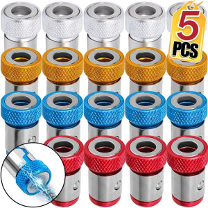 5pcs Electric Cross Magnetic Ring Screwdriver Bit Holder 6.35mm Universal Alloy Anti-Corrosion Strong Magnetizer Electric Hand Tools