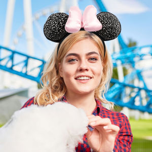 2025 Disney Princess Mickey Mouse Headband Mickey Ear New Holiday Snow White Sequin Bow Headband Girl Accessories Christmas Gift