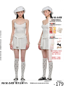 1JINN STUDIO Polka Dot Knitted Cat Claw Wrap Dress Womens Slimming Short Skirt High Waist Sweet Style Spring Summer Autumn