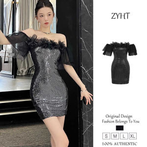 Zyht của phụ nữ ăn mặc Đầm đen hip-Gói Bộ váy ăn mặc Đầm công sở lxury Dresses ĐẦM CƯỚI tham dự Dresses VÁY DỰ TIỆC váy dạ hội 50311