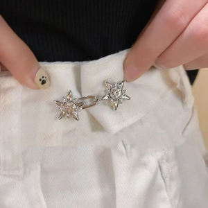 Adjustable Fashion Star Waist Cincher Fixed Waist Size Buckle for Jeans Quality Four-Way Star Buckle Waist Strap