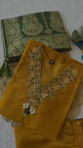 [PRE-ORDER] Size M to 2XL KURTI PANT OR DUPPAT FABRIC:- ROMAN SILK WITH HEAVY EMBROIDERED WORK 3pcs sets_367