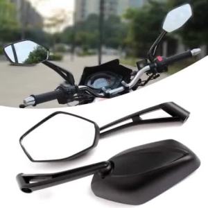 1Pair Motorcycle Accessories Rearview Mirror Motorcycle Aluminium Alloy Plastic Rearview Mirror Rod Plane Mirror View Mirror E-bike Booster Side Mirror