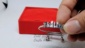 Gelang Nama Silver - Zedd Jewelry: Gelang Anti Step dengan Pilihan Font Kustom Bahan Stainless Steel dan Proses Cepat - Thalita Bracelet: Stainless Steel