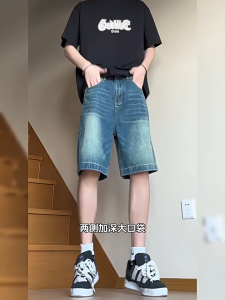 พร้อมส่ง กางเกงขาสั้น กางเกงขาสั้นแฟชั่น ยีนส์ 5 ส่วน เอวสูง S-3XL