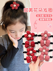 High Elasticity Big Flower Hair Ties for Girls Non-Damaging Butterfly Knot Head Ropes Childrens Accessories Korean Style Polka Dot