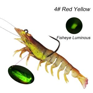 BURLE Shrimp Lure Soft Plastic Fishing Lures Redfish Bass Prawn Lure With Pre-Rigged Head
