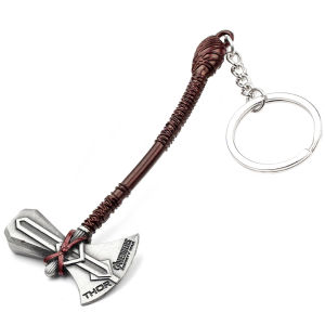 Superhero Thor Love and Thunder Cosplay Stormbreaker Axe Metal Keychain Bag Pendant Key Chain Jewelry Accessories Prop
