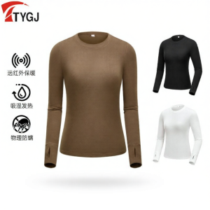 TTYGJ | Moisture Absorbing Warm Thermal Anti-mite Long Sleeve T-Shirt Round Neck