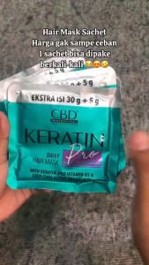 SACHET CBD HAIRMASK PROFESSIONAL KERATIN PRO DAILY HAIR MASK 35GR / MASKER RAMBUT