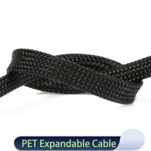 1M Black PET Braid Sleeves 2~25mm High Density Insulated Snake Skin Cable Wrap Sheath