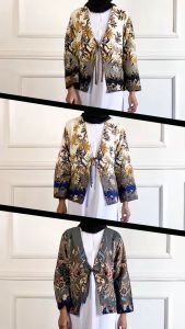 Setelan Wanita Batik Modern Inner Dress dan Outer Blazer Selima Weharima